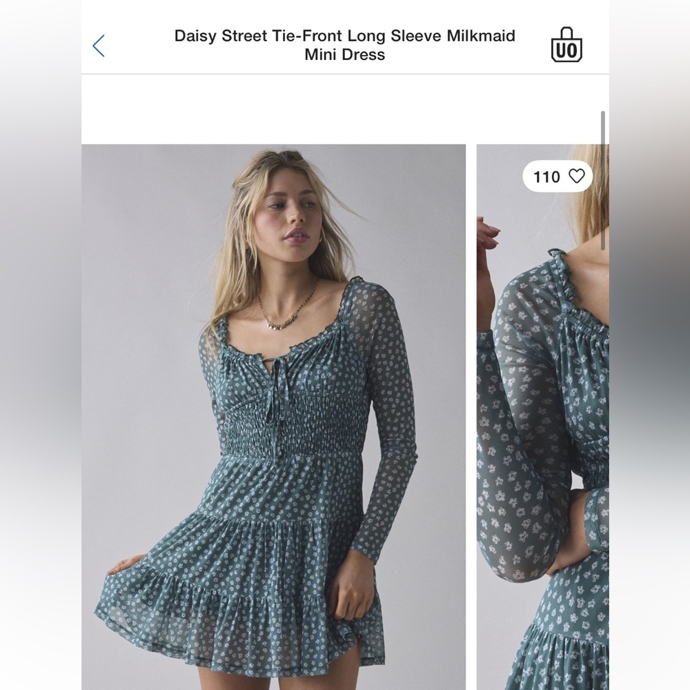 Floral Long Sleeve Mini Dress